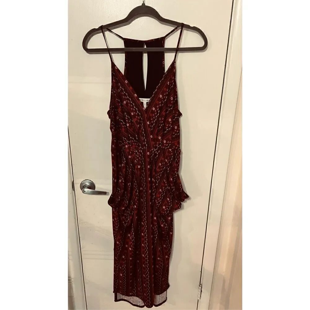 BCBGeneration Brown Floral Maxi Dress Size M